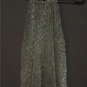 Divided by H&M Black Metallic Shimmer Halter Tank Top